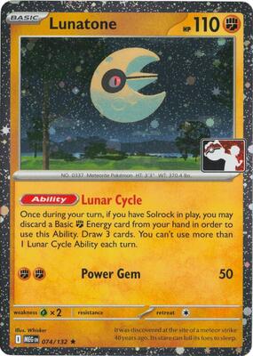 Lunatone - 074/132 (Cosmos Holo) card from Prize Pack Series Cards