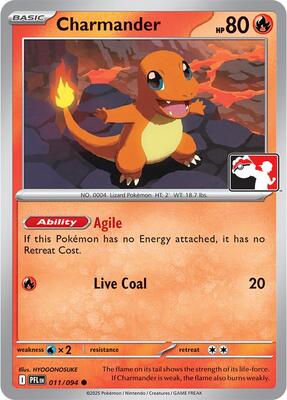 Charmander - 011/094 card from Prize Pack Series Cards