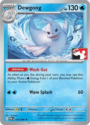 Dewgong - 019/088 card from Prize Pack Series Cards