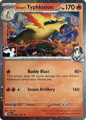 Ethan's Typhlosion - 034/182 (Cosmos Holo) card from Prize Pack Series Cards