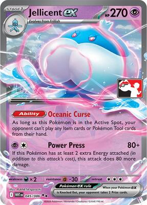 Jellicent ex - 045/086 card from Prize Pack Series Cards