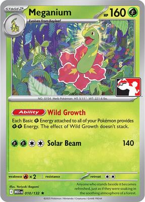 Meganium - 010/132 card from Prize Pack Series Cards
