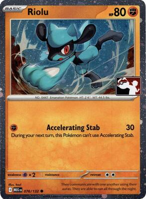 Riolu - 076/132 (Cosmos Holo) card from Prize Pack Series Cards