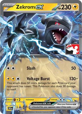 Zekrom ex - 034/086 (Right Stamp) card from Prize Pack Series Cards