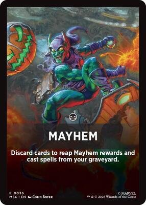 Mayhem Theme Card card from Commander: Marvel Super Heroes