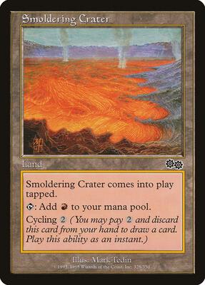 Smoldering Crater card from Urza's Saga