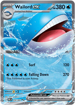 Wailord ex - 016/084 card from ME05: Pitch Black