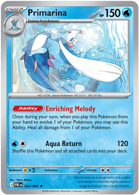 Primarina - 020/084 card from ME05: Pitch Black