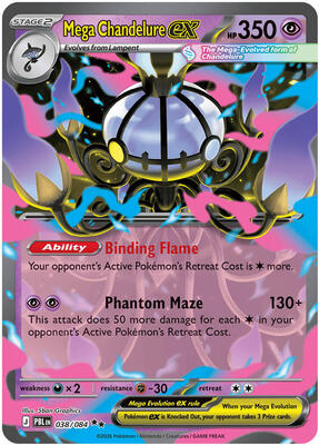 Mega Chandelure ex - 038/084 card from ME05: Pitch Black