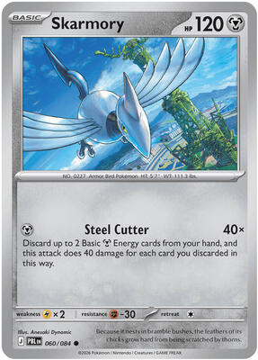 Skarmory card from ME05: Pitch Black