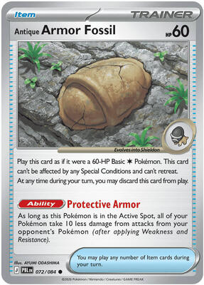 Antique Armor Fossil card from ME05: Pitch Black