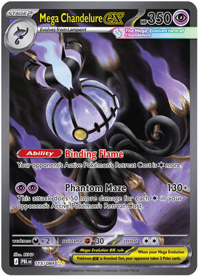 Mega Chandelure ex - 115/084 card from ME05: Pitch Black