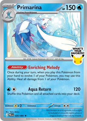 Primarina - 020/084 (What's Your Favorite Stamp) card from Miscellaneous Cards & Products