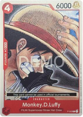 Monkey.D.Luffy - P-022 card from One Piece Demo Deck Cards