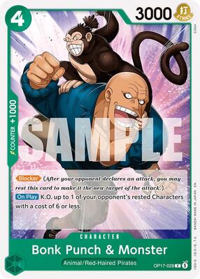 Bonk Punch & Monster card from The World's Strongest Warriors
