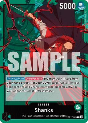 Shanks (020) card from The World's Strongest Warriors