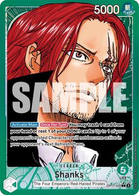 Shanks (020) (Alternate Art) card from The World's Strongest Warriors