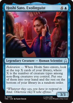 Hoshi Sato, Exolinguist card from Star Trek