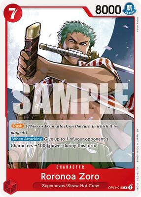 Roronoa Zoro card from Starter Deck 31: RED Monkey.D.Luffy