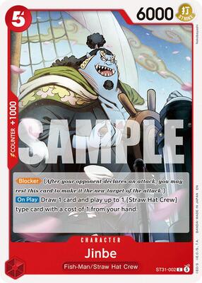 Jinbe card from Starter Deck 31: RED Monkey.D.Luffy