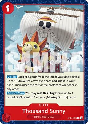 Thousand Sunny card from Starter Deck 31: RED Monkey.D.Luffy