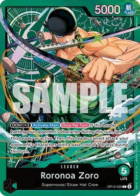 Roronoa Zoro (OP12-020) card from Starter Deck 32: GREEN Roronoa Zoro