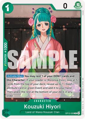 Kouzuki Hiyori card from Starter Deck 32: GREEN Roronoa Zoro