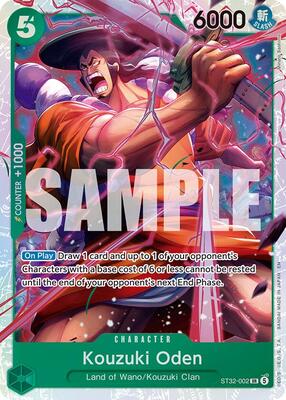 Kouzuki Oden card from Starter Deck 32: GREEN Roronoa Zoro