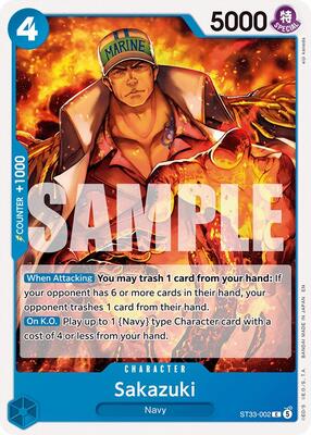 Sakazuki card from Starter Deck 33: BLUE Kuzan