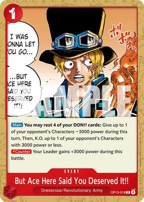 But Ace Here Said You Deserved It!! card from Starter Deck 35: RED/BLACK Sabo