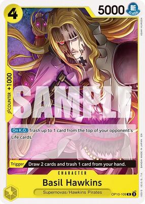 Basil Hawkins card from Starter Deck 36: YELLOW Eustass"Captain"Kid