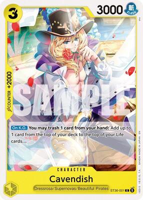 Cavendish card from Starter Deck 36: YELLOW Eustass"Captain"Kid