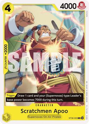 Scratchmen Apoo card from Starter Deck 36: YELLOW Eustass"Captain"Kid