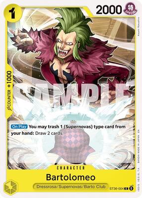 Bartolomeo card from Starter Deck 36: YELLOW Eustass"Captain"Kid
