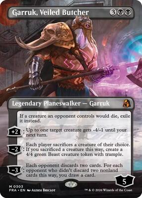 Garruk, Veiled Butcher (Borderless) card from Reality Fracture