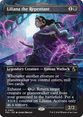 Liliana the Repentant (Borderless) card from Reality Fracture