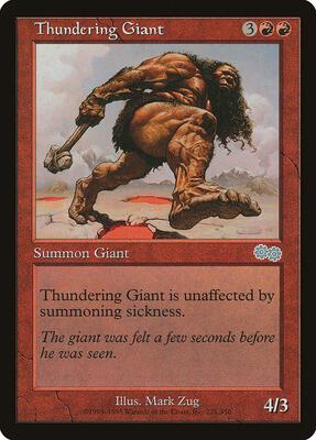 Thundering Giant card from Urza's Saga