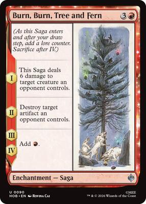 Burn, Burn, Tree and Fern card from The Hobbit