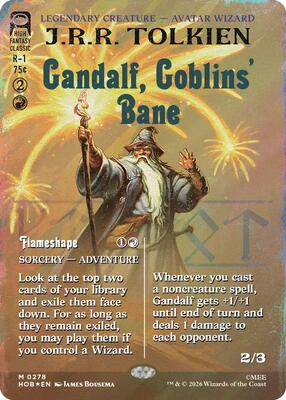 Gandalf, Goblins' Bane (Borderless) (Surge Foil) card from The Hobbit