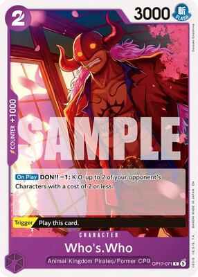 Who's.Who card from The World's Strongest Warriors