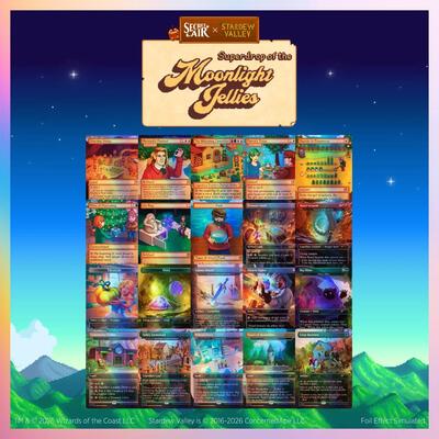 Secret Lair x Stardew Valley: Superdrop of the Moonlight Jellies Prismatic Shard Foil Bundle card from Secret Lair Drop Series