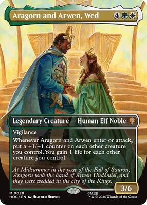 Aragorn and Arwen, Wed (Borderless) card from The Hobbit: Eternal-Legal