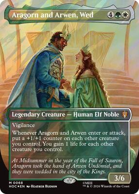 Aragorn and Arwen, Wed (Borderless) (Surge Foil) card from The Hobbit: Eternal-Legal