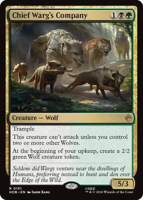 Chief Warg's Company card from The Hobbit