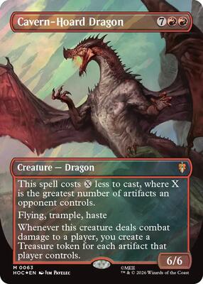 Cavern-Hoard Dragon (Borderless) (Surge Foil) card from The Hobbit: Eternal-Legal