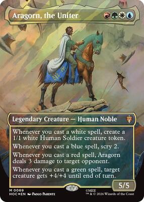 Aragorn, the Uniter (Borderless) (Surge Foil) card from The Hobbit: Eternal-Legal