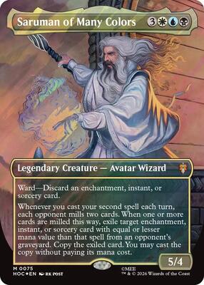 Saruman of Many Colors (Borderless) (Surge Foil) card from The Hobbit: Eternal-Legal
