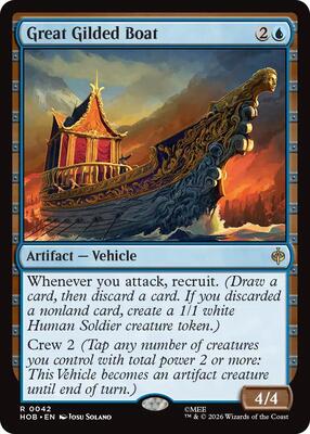 Great Gilded Boat card from The Hobbit