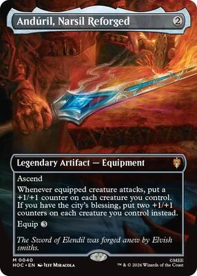 Anduril, Narsil Reforged (Borderless) card from The Hobbit: Eternal-Legal