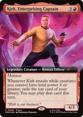 Kirk, Enterprising Captain (Extended Art) card from Media Promos